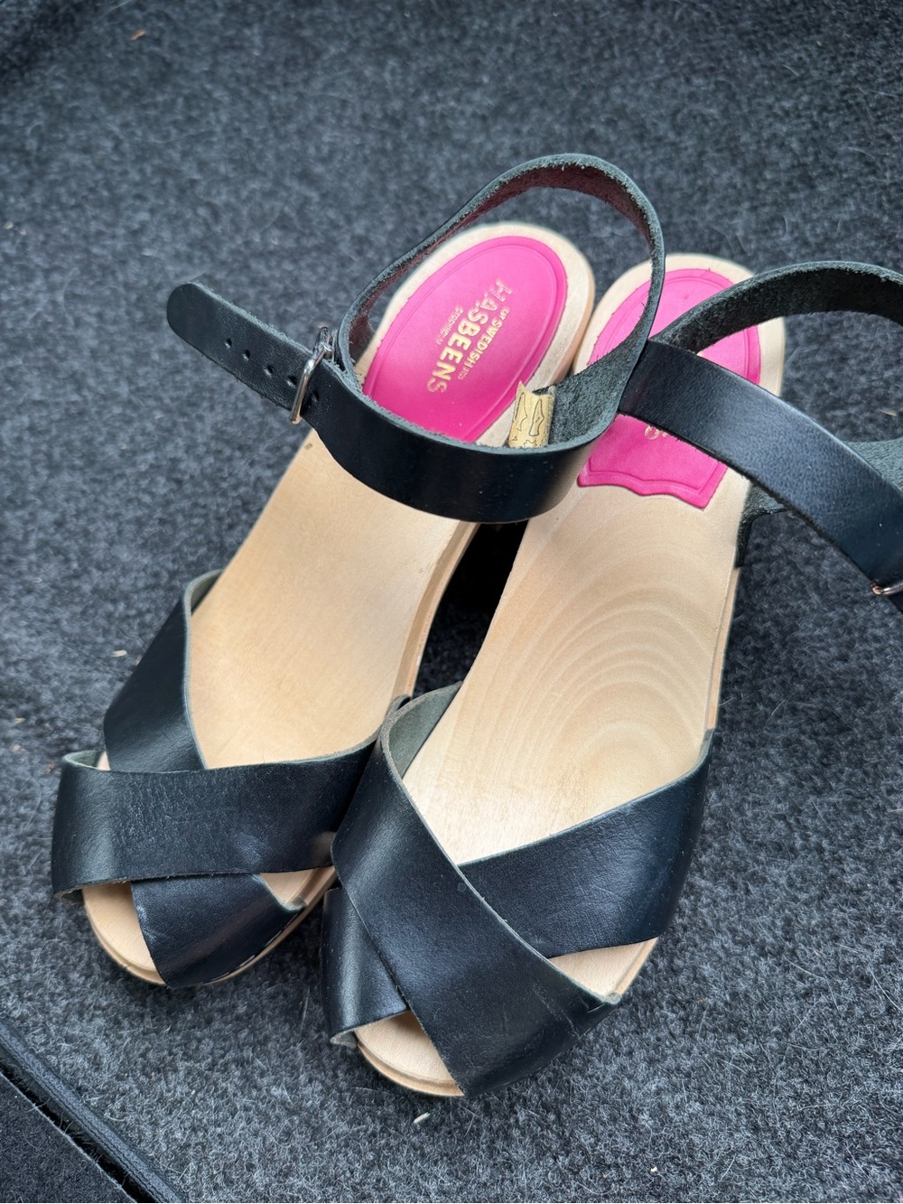 Swedish Hasbeens Black Clogs